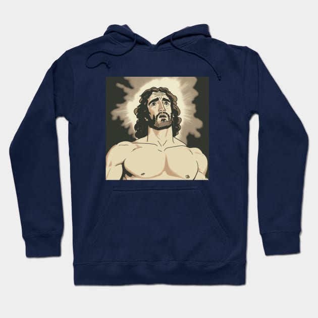 2d handsome illustration of Jesus Meme Hoodie by KOTYA